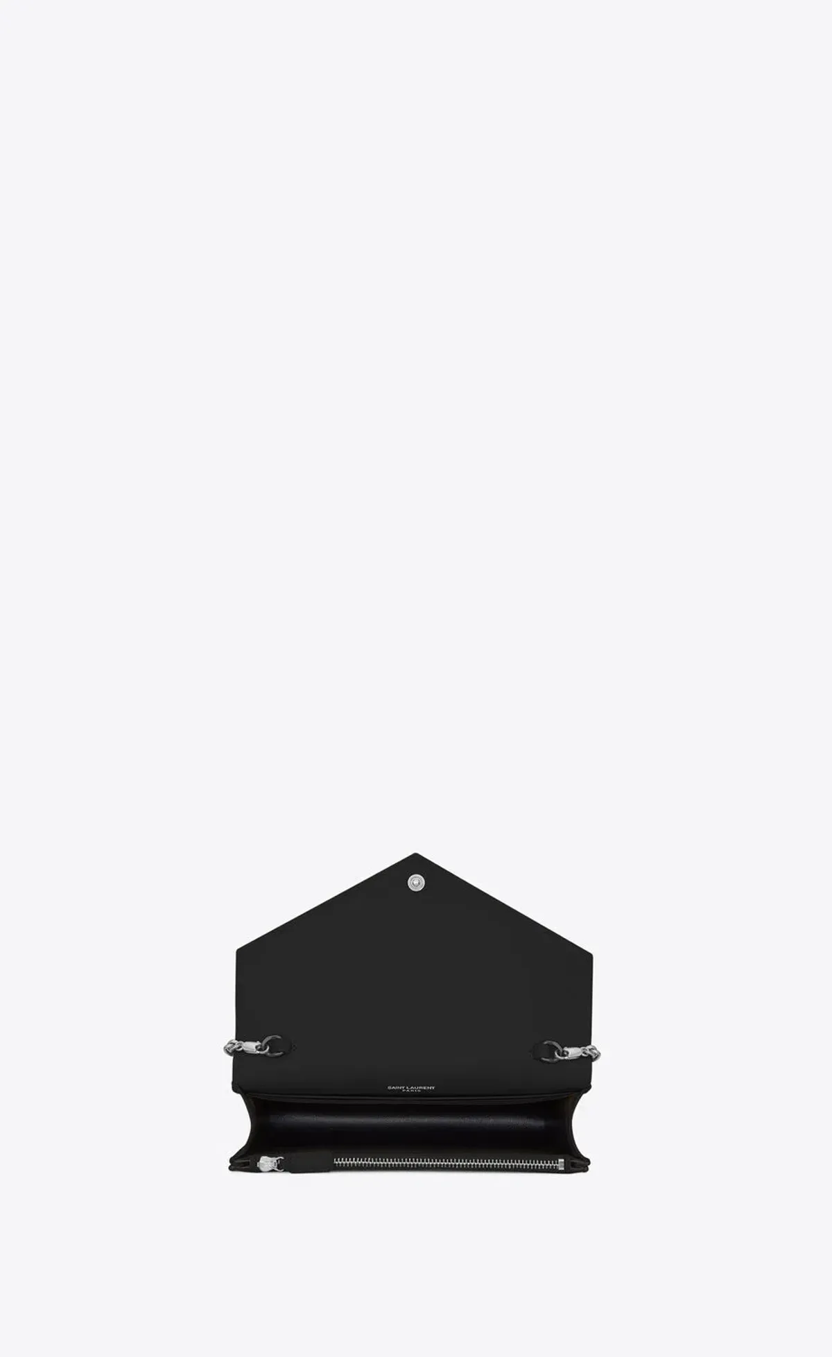YSL Cassandre Matelassé Chain Wallet In Grain De Poudre Embossed Leather Small Black - Image 2