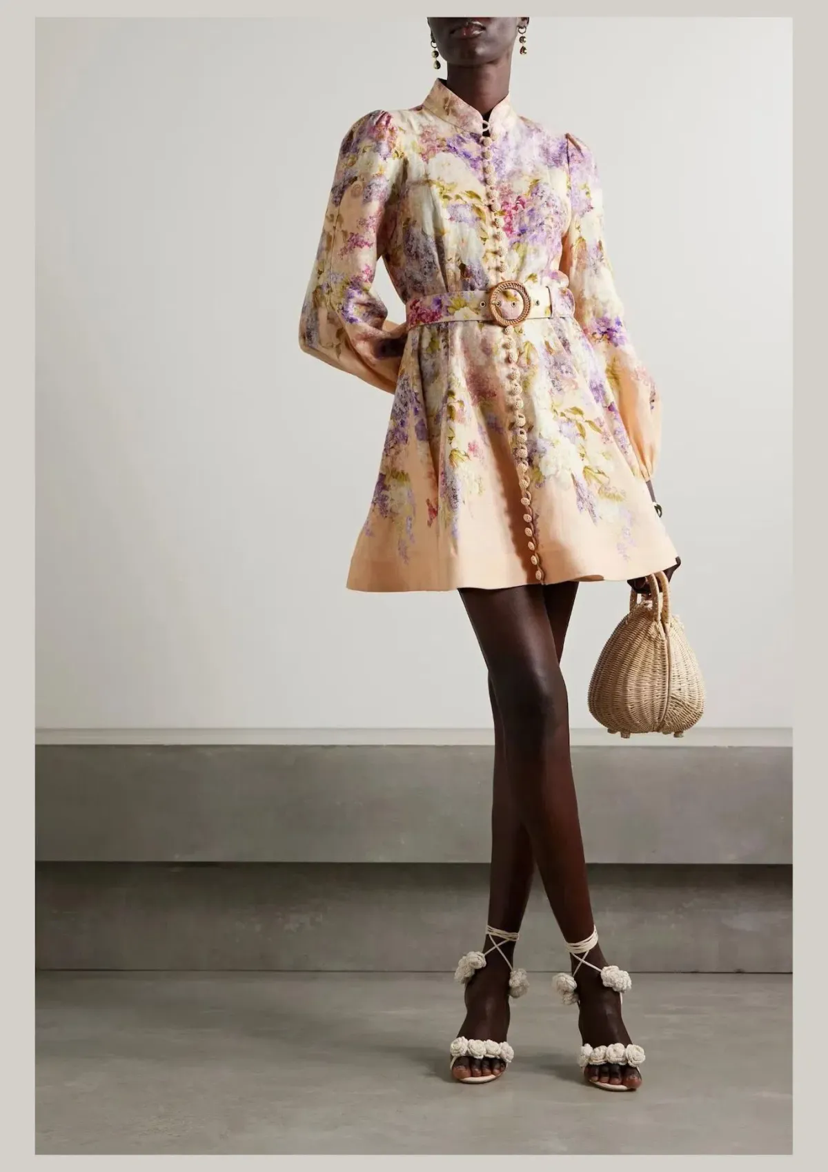Zimmermann Lyrical Buttoned Mini Dress Floral Size 2 / AU 12 - Image 1