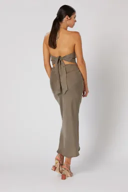 Winona Valley Tie Back Dress Olive Size S / AU 8 for rent on The Volte - image 3