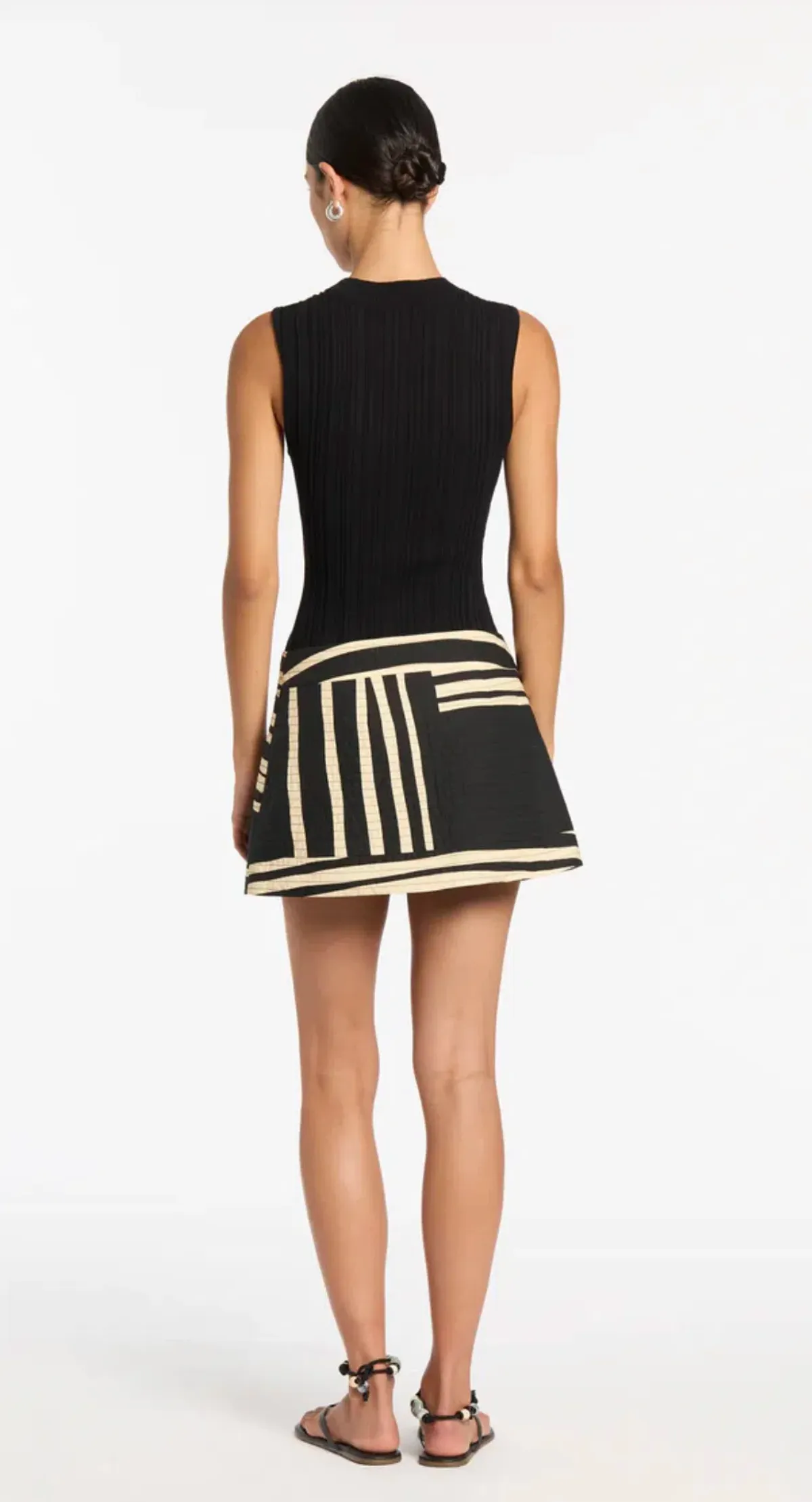 Sir The Label Linocut Wrap Mini Skirt Ligne Print Size AU 6 - Image 3