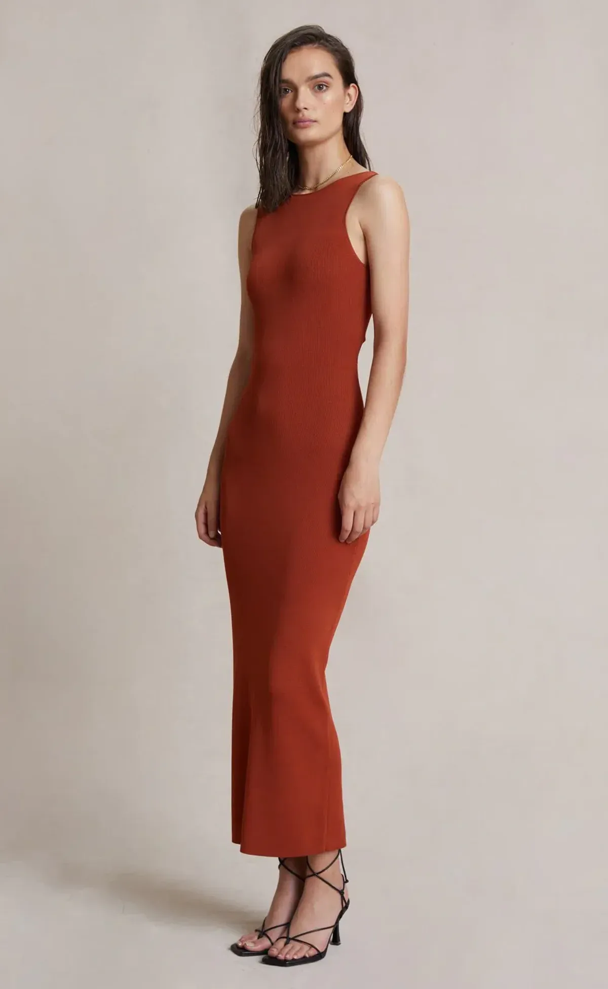 Bec & Bridge Sorbet Summer Midi Dress in Brick Size AU 6 - Image 4