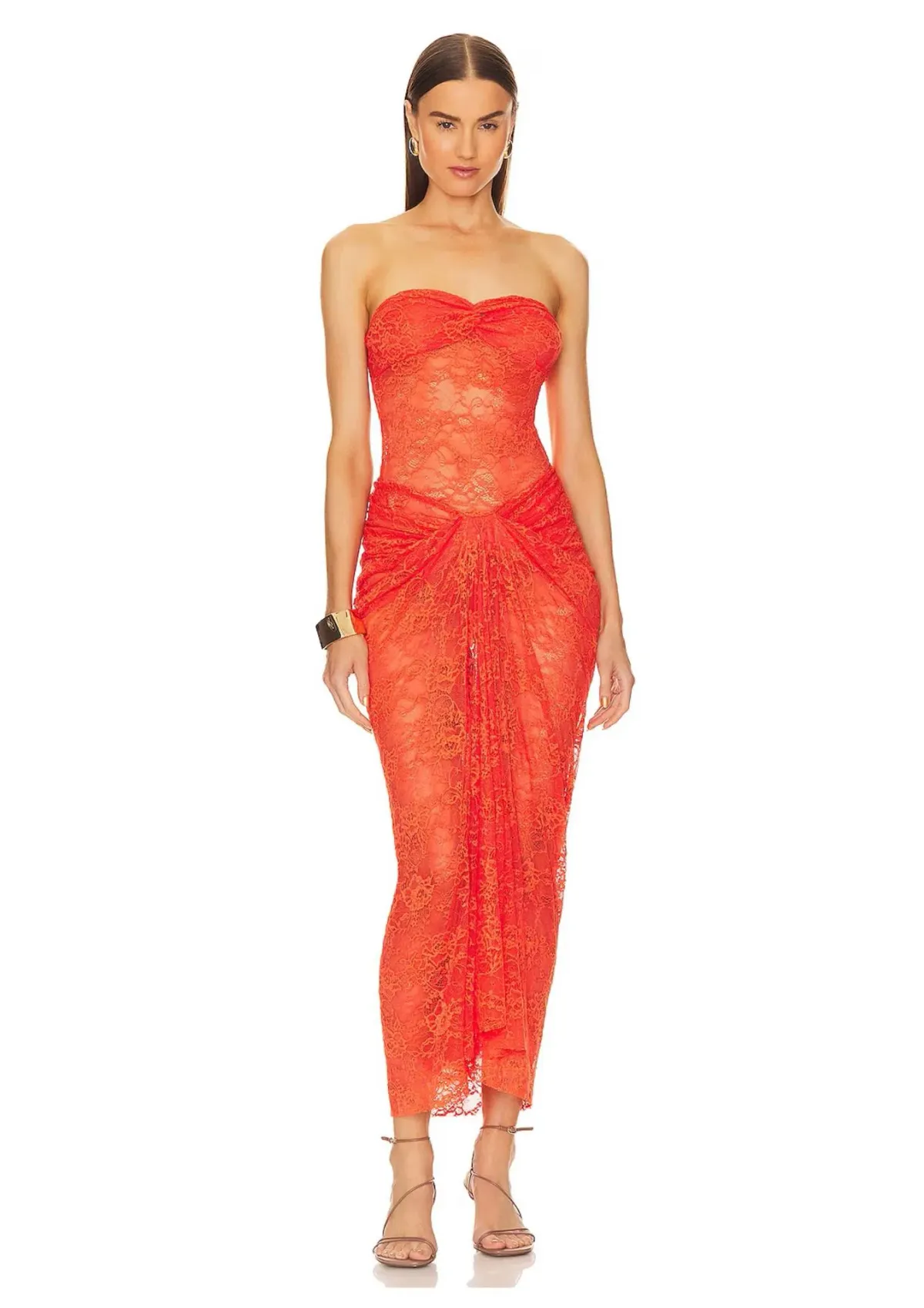 Natalie Rolt Naomi Dress Tangerine Size 8 - Image 1