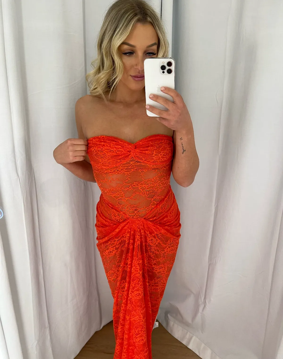 Natalie Rolt Naomi Dress Tangerine Size 8 - Image 3