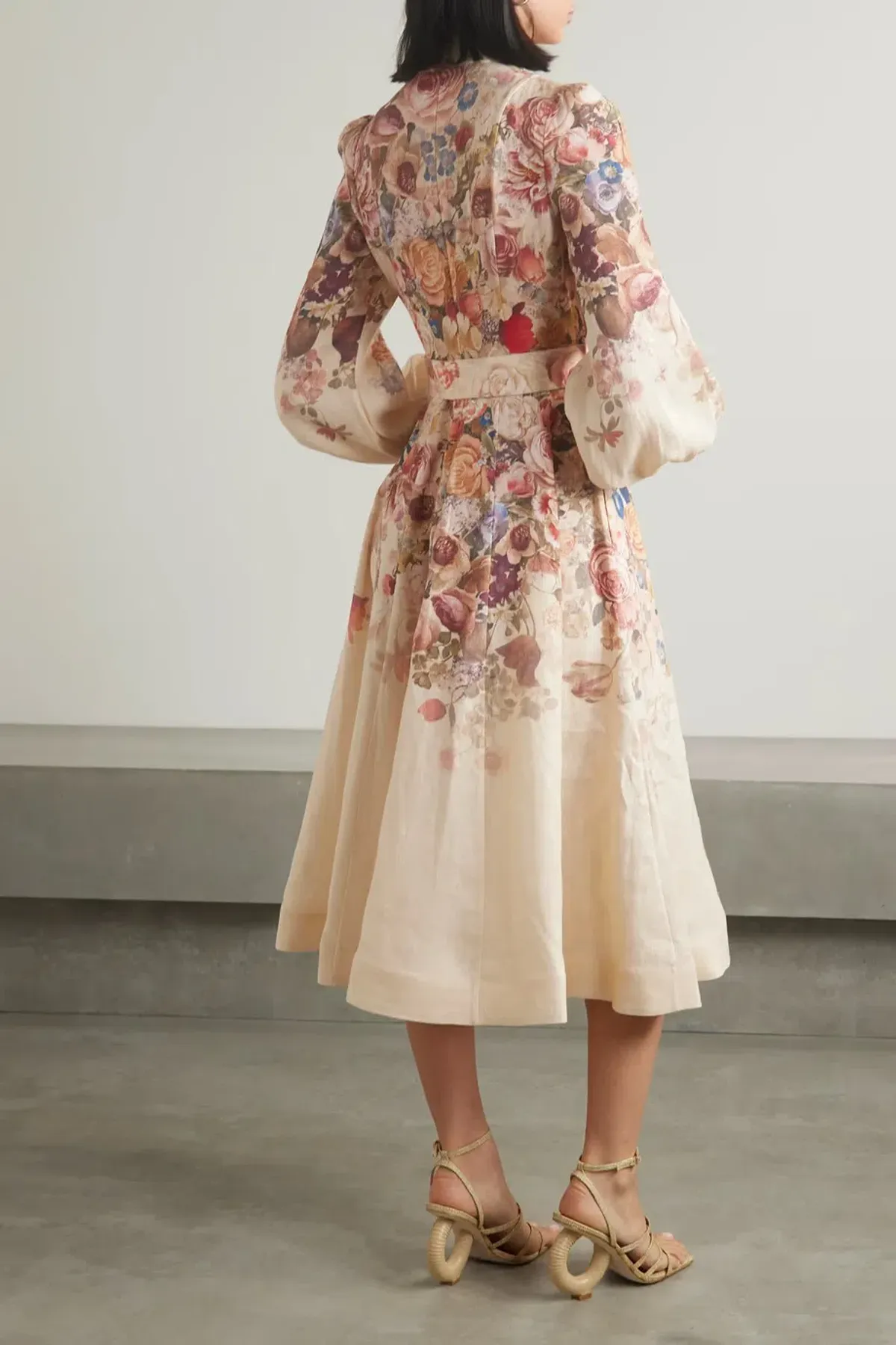 Zimmermann Luminosity Buttoned Midi Dress Floral Size 1/Au 10 - Image 2