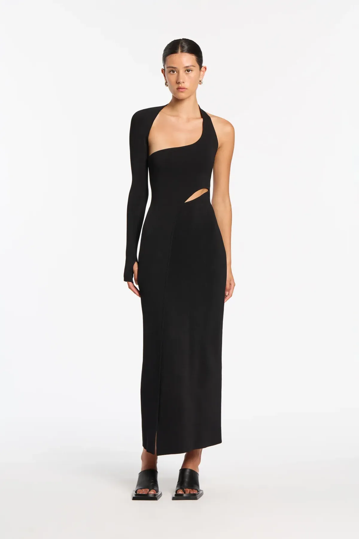Sir The Label Manifesto Sleeve Midi Dress Black Size 0/AU 6 - Image 1