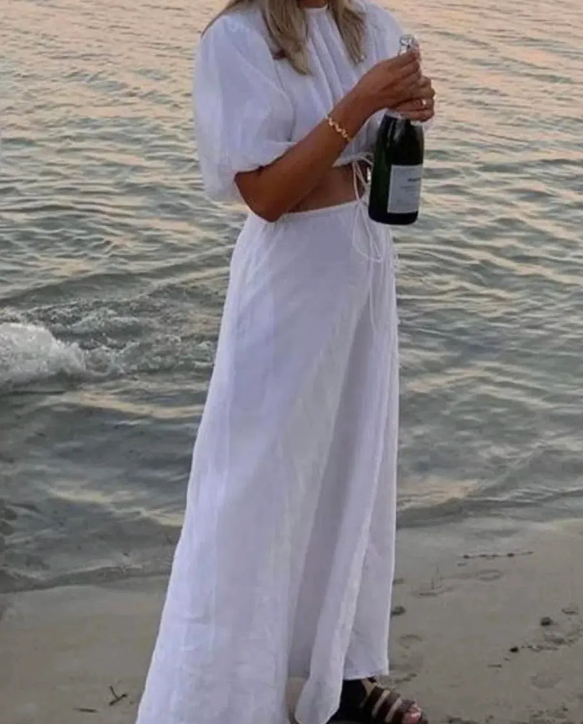 Sir the Label Franc Puff Sleeve Midi Dress White Size 0 / AU 6 - Image 3