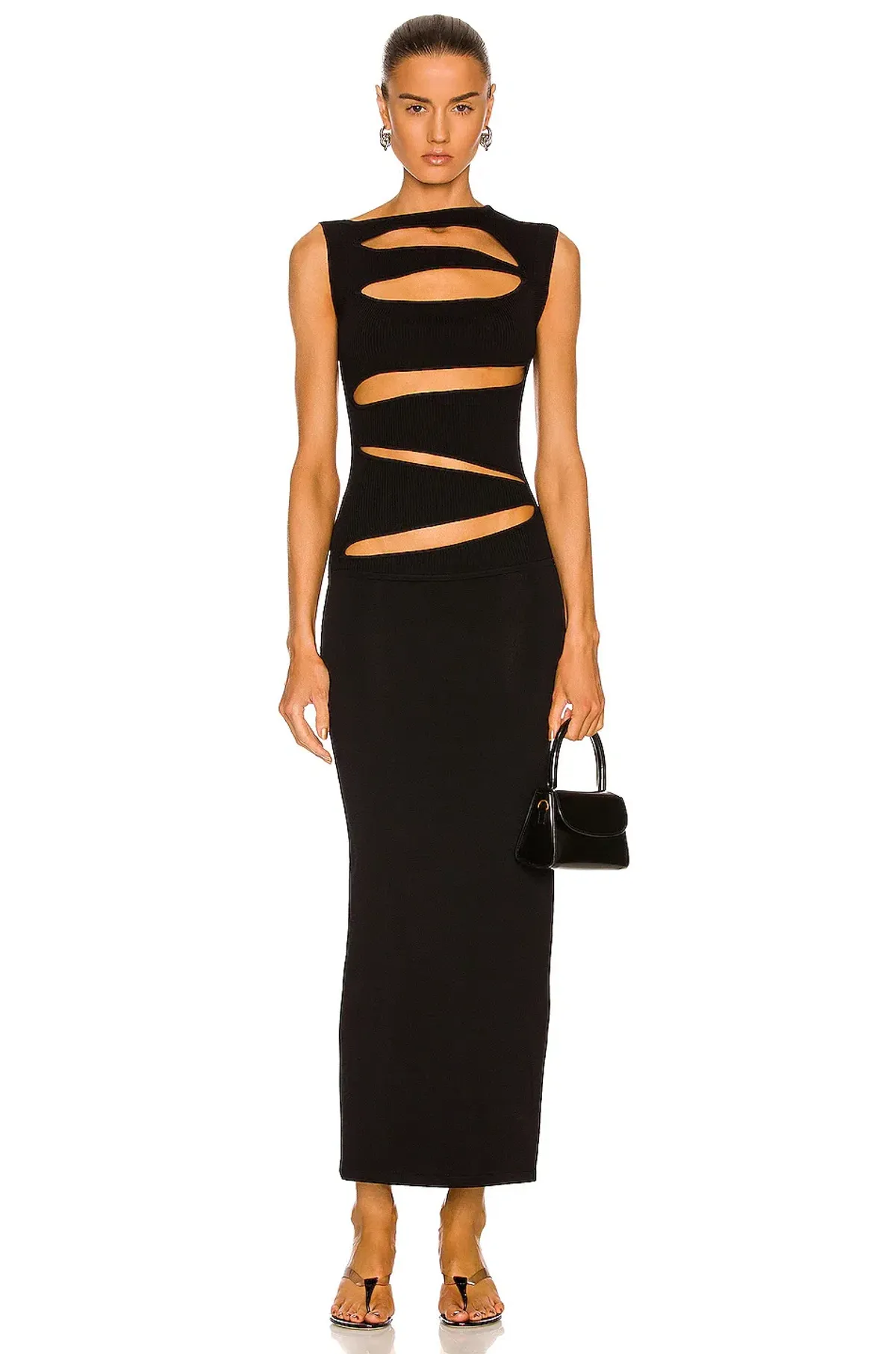 Christopher Esber Slashed Knit Dress Black Size 6 - Image 1