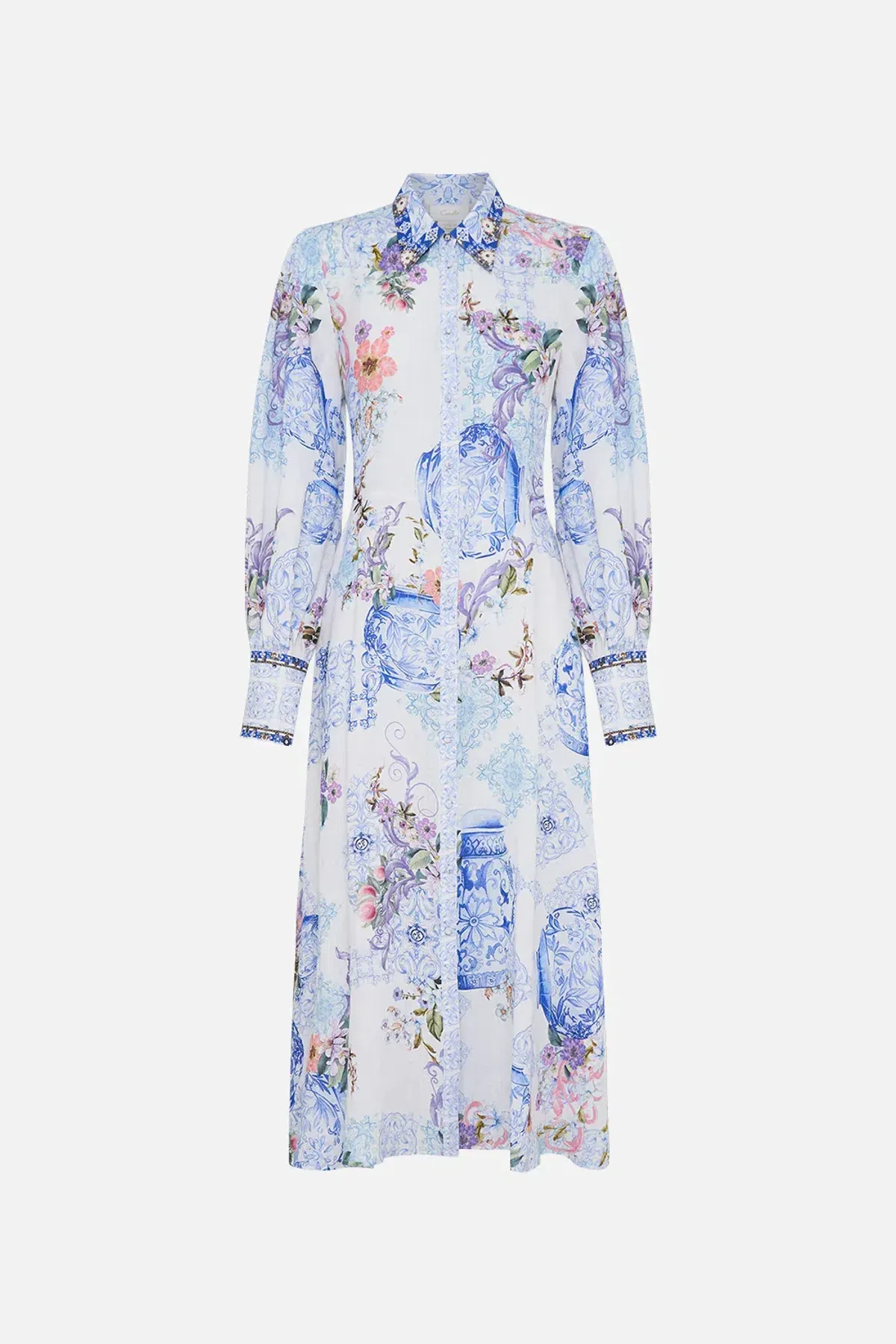Camilla Waist Tie Shirt Dress Paint Me Positano Size AU 12 - Image 4