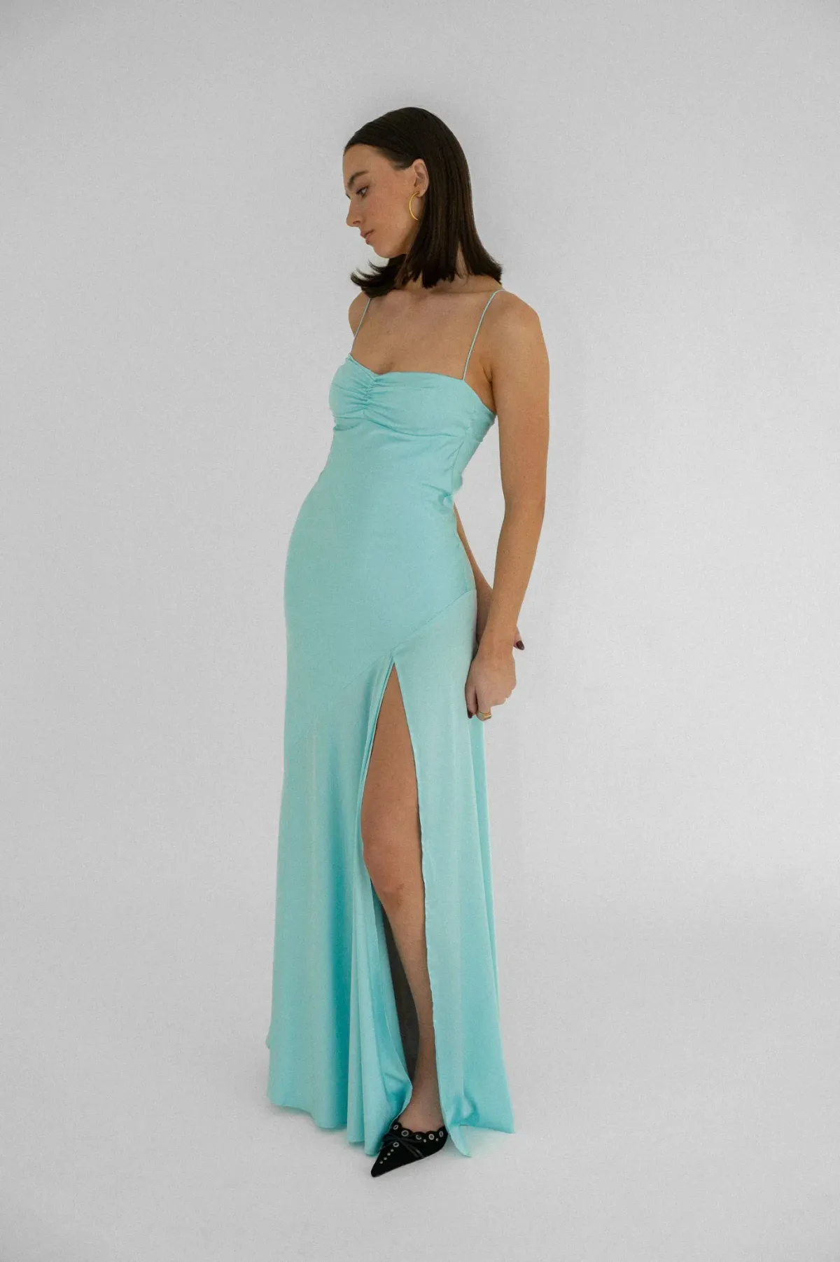 HNTR The Label Gaia Gown in Aqua Size S / AU 8 - Image 2