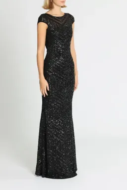 Langhem Ida Sequin Gown Black Size AU 16 for rent on The Volte - image 2