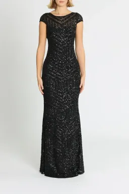 Langhem Ida Sequin Gown Black Size AU 16 for rent on The Volte - image 1
