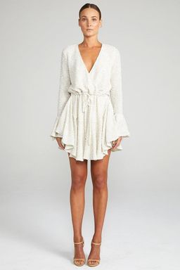 AIMEE FRILL CUFF DRAWSTRING MINI DRESS for rent on The Volte - image 1