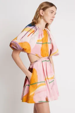 Aje Capucine Puff Sleeve Mini Dress Multi Size 6 for rent on The Volte - image 2