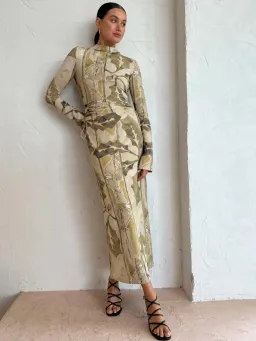 Camilla and Marc Khya Printed Midi Dress Size 10 for rent on The Volte - image 1