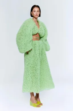 Selezza London Mercy Cardigan and Vesper Midi Skirt Set Green Size S/AU 8 for rent on The Volte - image 2