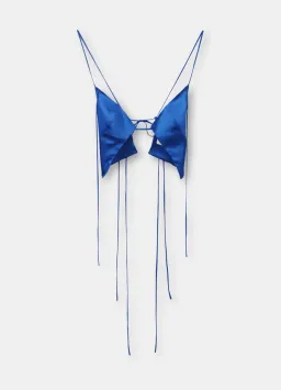 Kourh Otto Top & High Twisted Skirt Set in Cobalt Blue Size 8  for rent on The Volte - image 4