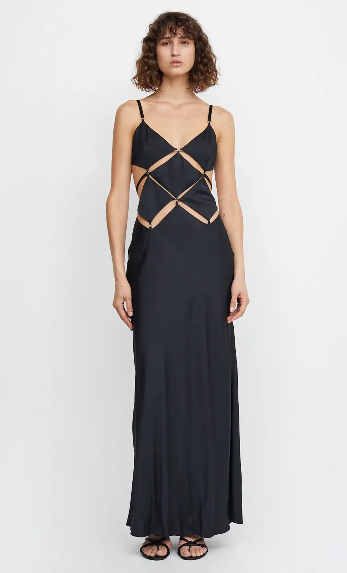 Bec & Bridge Diamond Days Strap Maxi Dress in Black Size 8 - Image 1