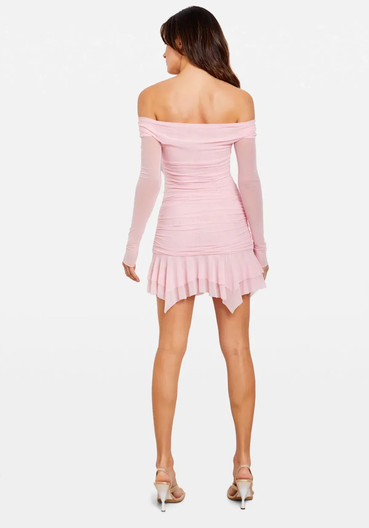 Chosen By Tuchuzy Off Shoulder Mesh Rose Mini in Bubblegum Size S / 8 AU - Image 5