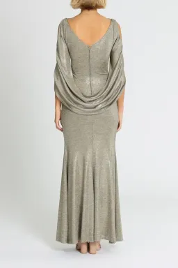 Montique Lana Metallic Gown Gold Size 8 for rent on The Volte - image 2