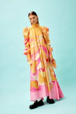 Alemais  Luca Long Sleeve Midi Dress Multi  Size 8 for rent on The Volte - image 1