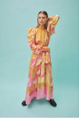 Alemais  Luca Long Sleeve Midi Dress Multi  Size 8 for rent on The Volte - image 5