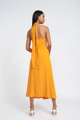 By Johnny Zina Midi Dress Orange Size 6 for rent on The Volte - image 7
