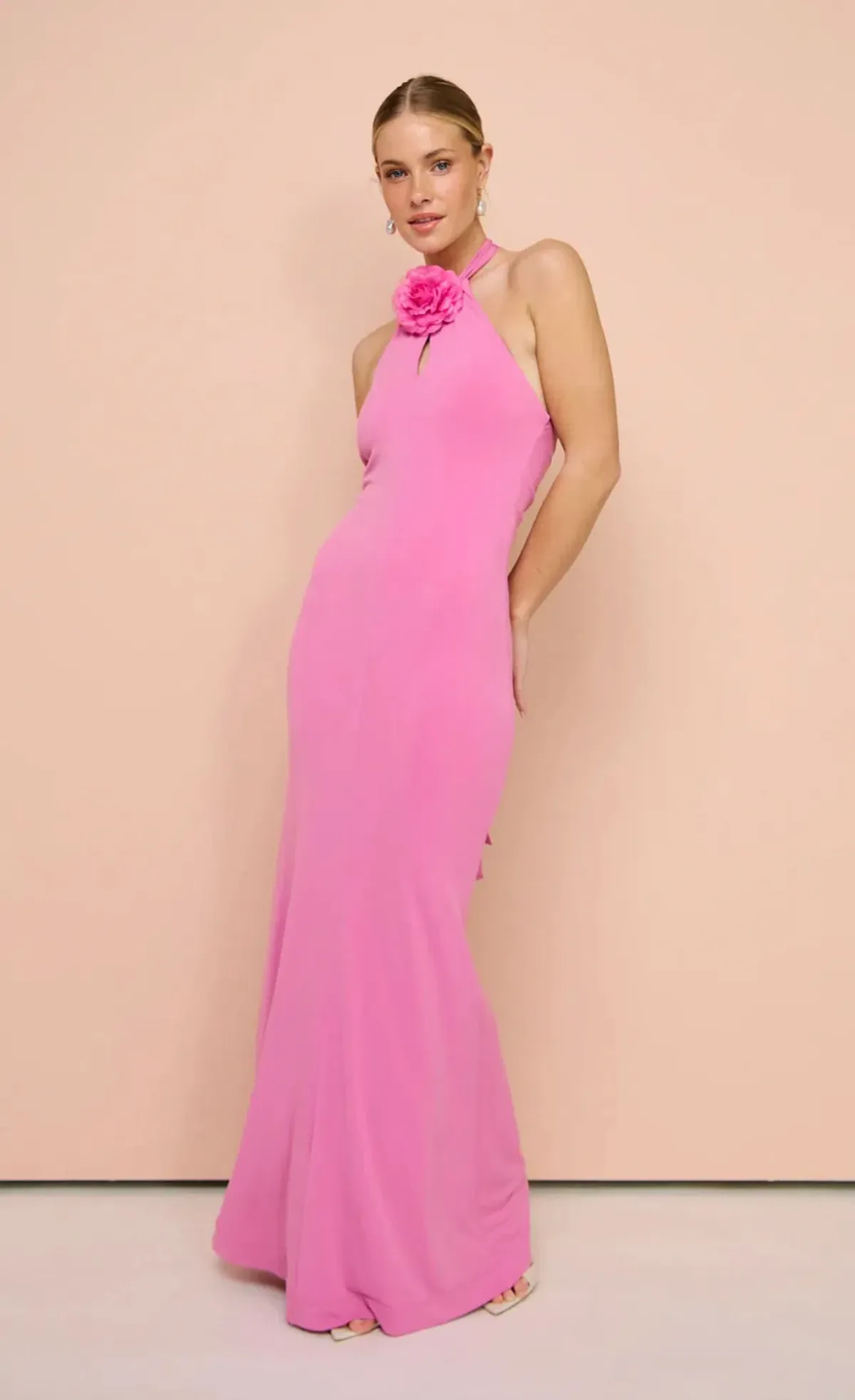 Sofia the Label Wildflower Halter Gown in Pink Size 8 - Image 1