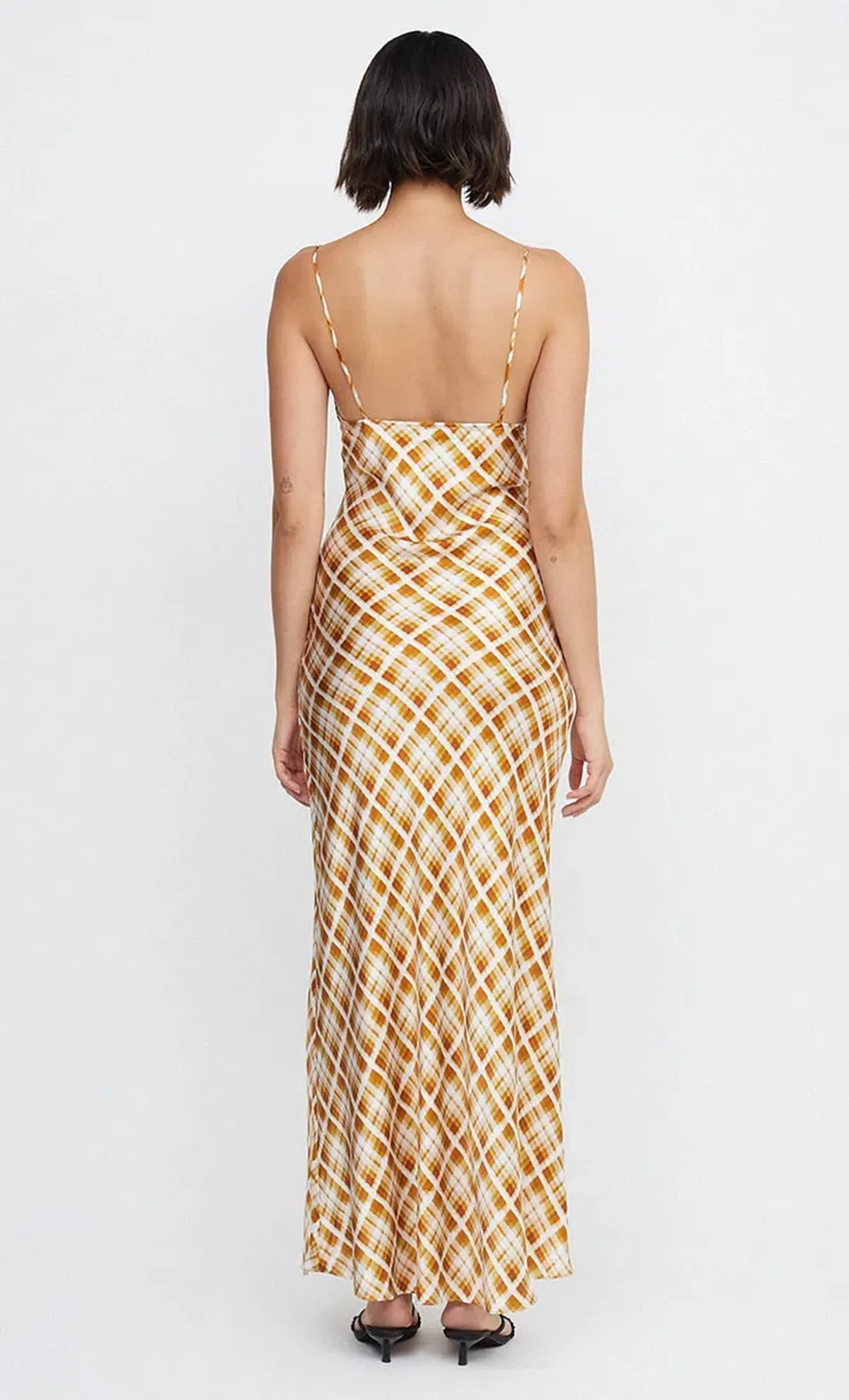 Bec & Bridge Amber V Maxi Dress Sunflower Check Print Size 12 - Image 2