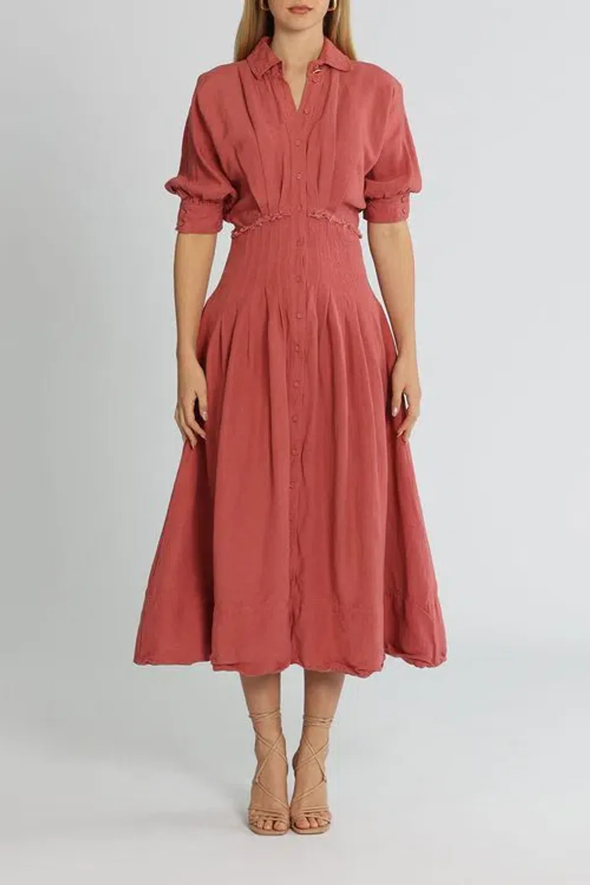 Aje Nova Shirt Midi Dress Dusty Rose Size 8 - Image 2