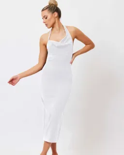 Bianca & Bridgett Mia Pearl Midi Dress White Size AU 10 for rent on The Volte - image 1