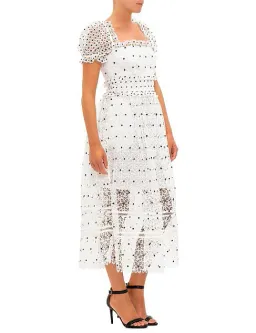 Self Portrait Guipure Hibiscus Midi Dress Ivory Size AU 12 for rent on The Volte - image 5