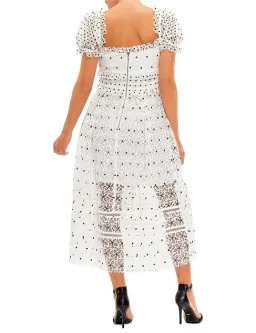 Self Portrait Guipure Hibiscus Midi Dress Ivory Size AU 12 for rent on The Volte - image 6
