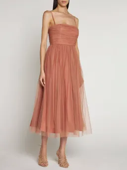 Zimmermann Tulle Midi Dress Lipstick Size 1 / AU 10 for rent on The Volte - image 1
