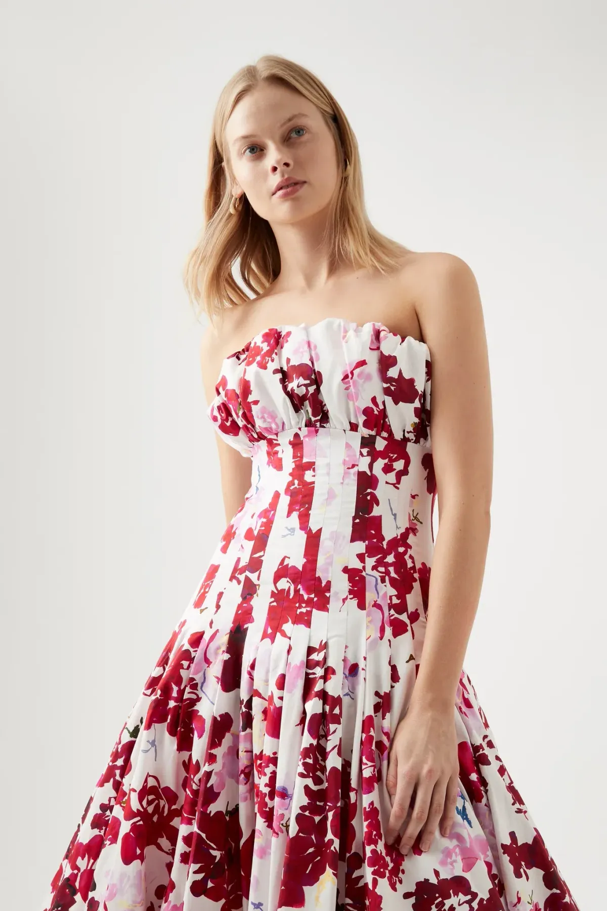 Aje Mathilde Bubble Hem Midi Dress Floral Size 10 - Image 2