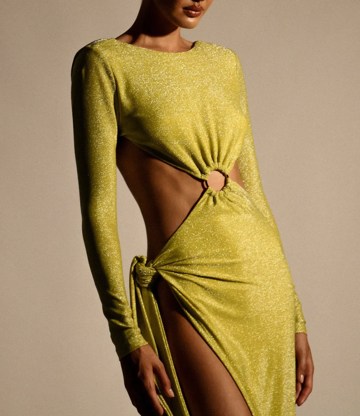 Meshki Christina Backless Maxi Wrap Dress Green Shimmer Size S / AU 8 - Image 4