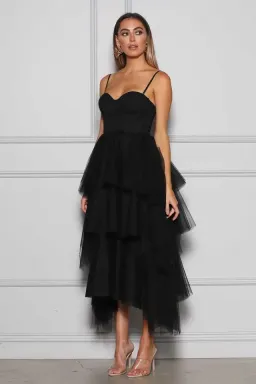 Elle Zeitoune Mason Midi Dress Black Size 6 for rent on The Volte - image 1