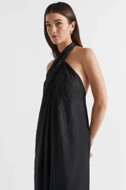 Seed Heritage Satin Halter Maxi Dress Black Size 6  for rent on The Volte - image 4