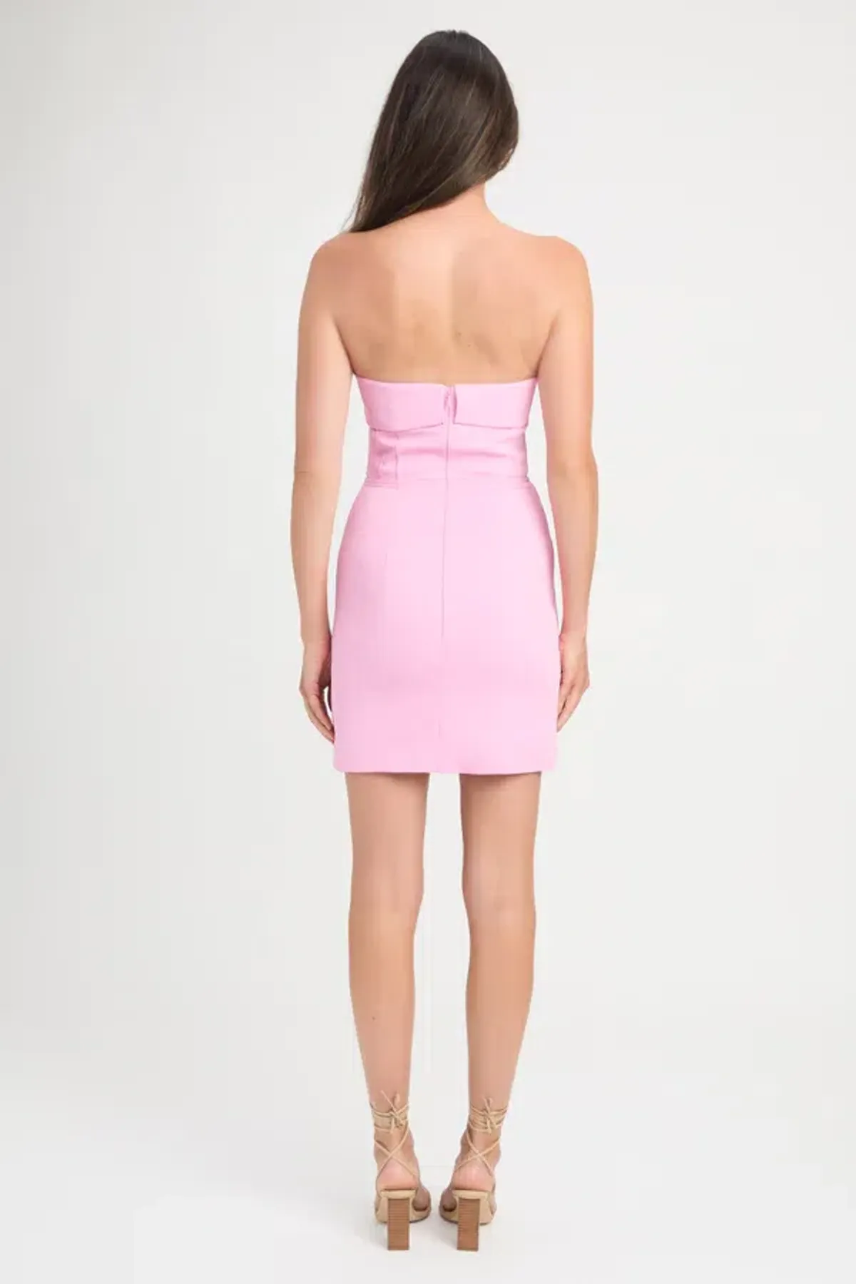 Kookai Oyster Strapless Mini Dress Pink Size 10 - Image 2