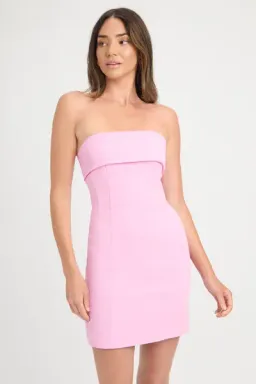 Kookai Oyster Strapless Mini Dress Pink Size 10 for rent on The Volte - image 3