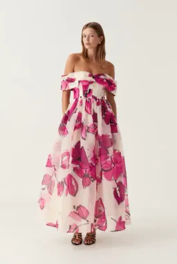 AJE Cordelia Corsetted Maxi Dress Falling Floral Size 10 for rent on The Volte - image 1