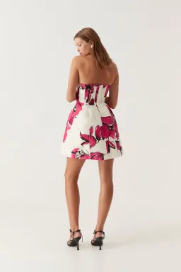 AJE Baret Strapless Mini Dress Falling Florals Size 12 for rent on The Volte - image 3