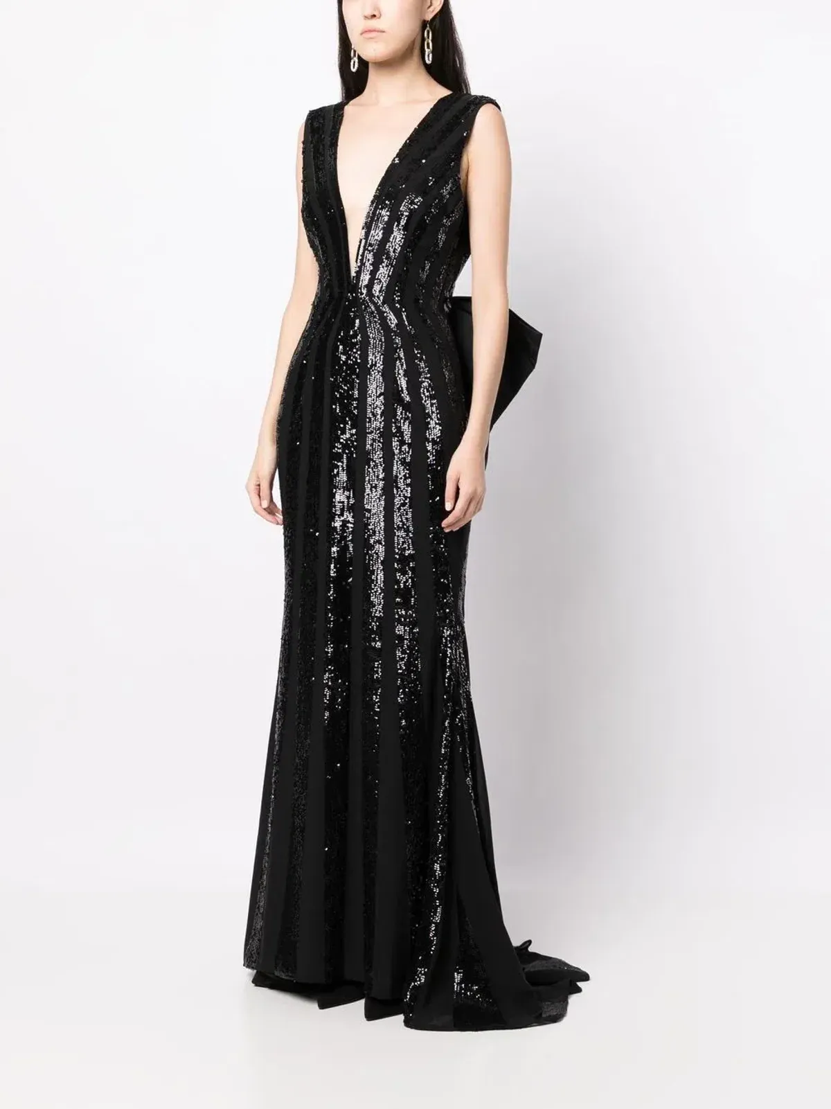 Rebecca Vallance Davina Bow-detailed Gown Black Size 14 - Image 1