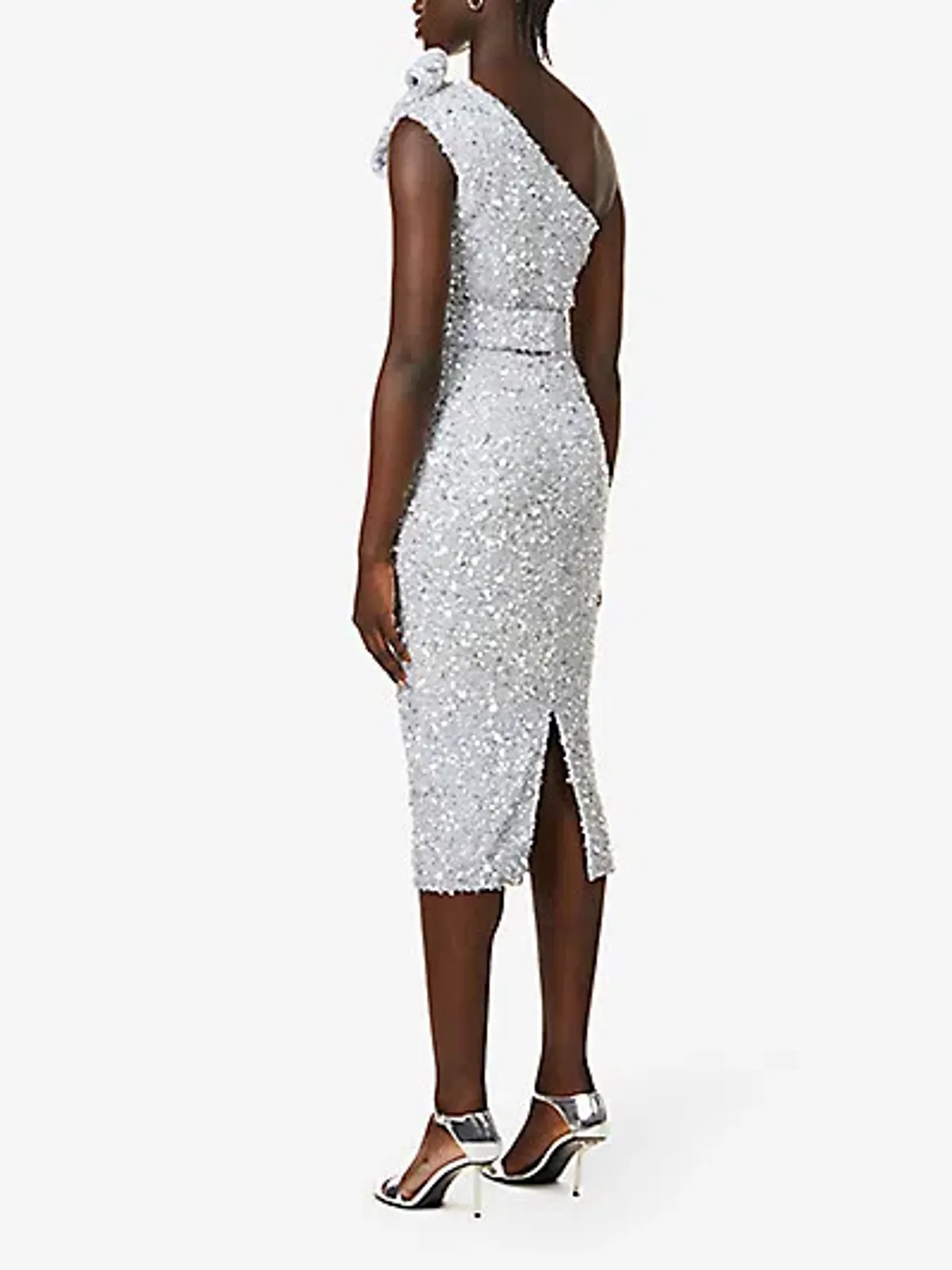 Rachel Gilbert Kara Sequin Embellished Belted Midi Dress In Blue Size 14 - Image 1
