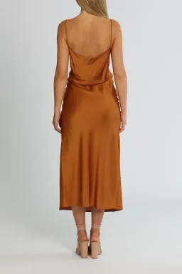 Clea Estelle Slip Dress Copper Brown Size 8 for rent on The Volte - image 3