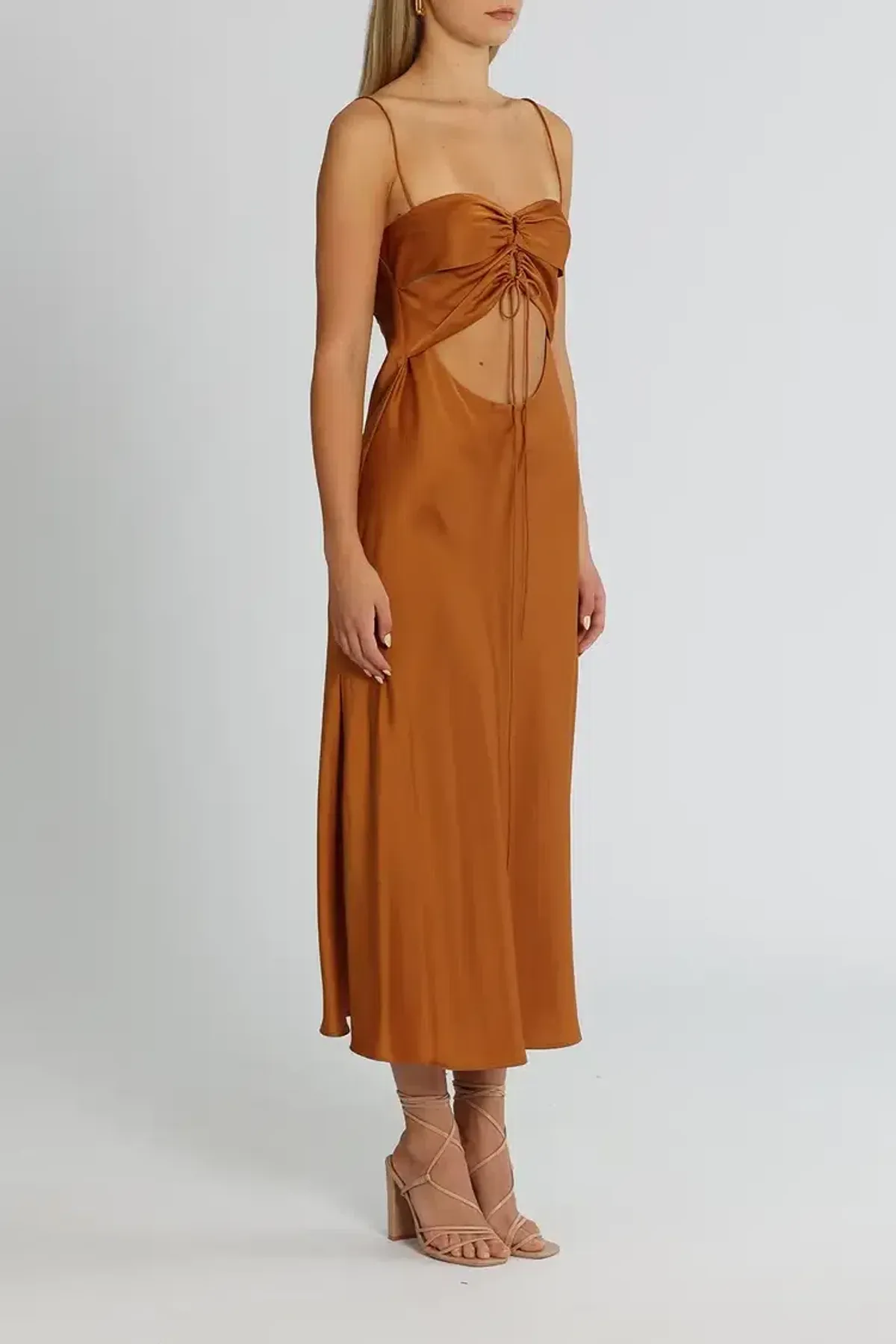 Clea Estelle Slip Dress Copper Brown Size 8 - Image 2