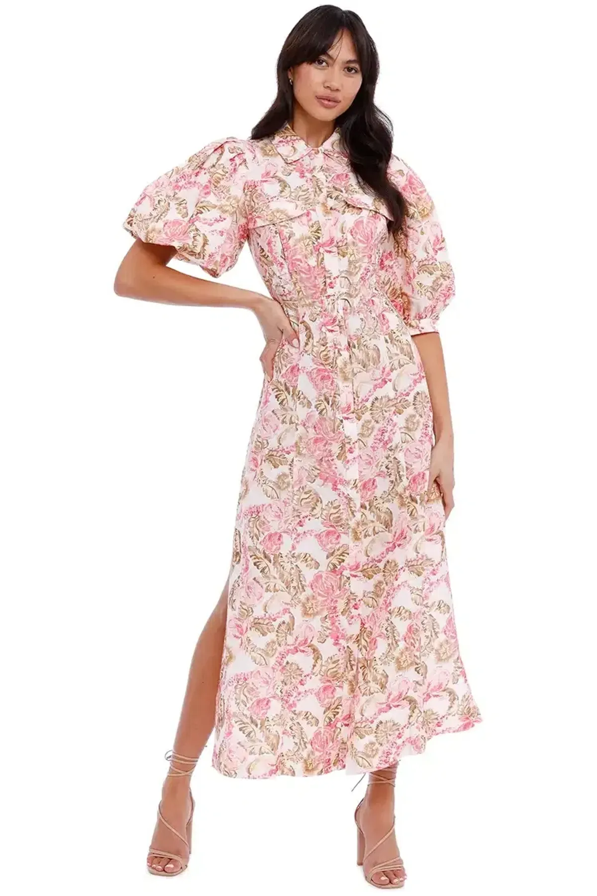 Significant Other Deanna Dress Sangria Floral Multi Print Size 14 - Image 1