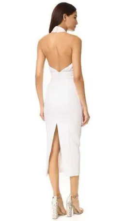 Misha Vedette Halter Midi Dress White Size 6 for rent on The Volte - image 4