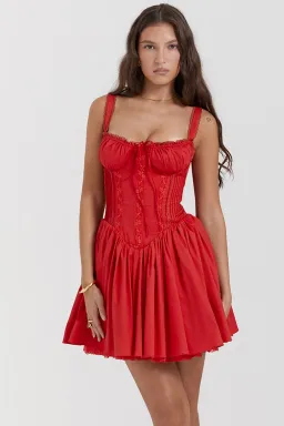 House Of CB Pietra Corset Mini Dress Red Size XS / AU 4-6 for rent on The Volte - image 2