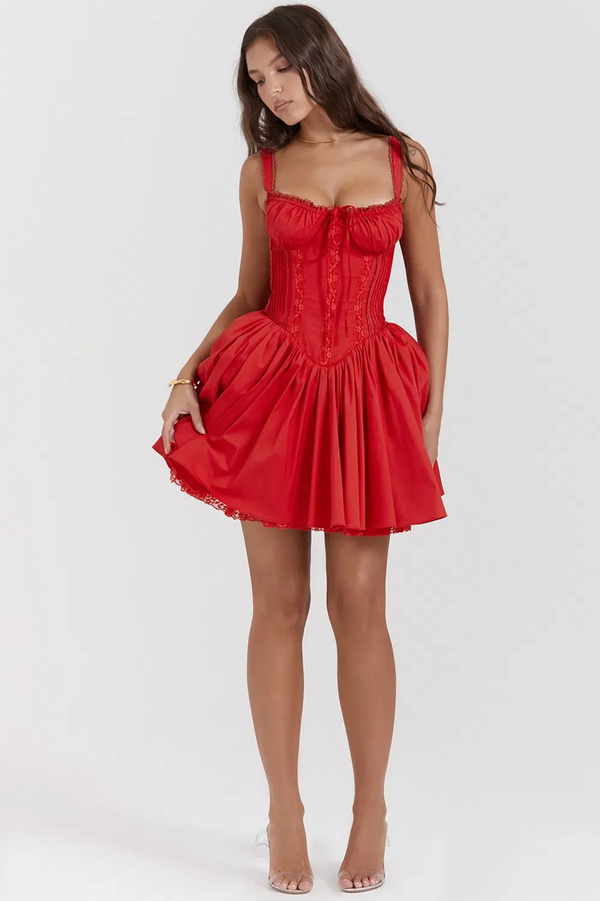 House Of CB Pietra Corset Mini Dress Red Size M / AU 10 (Longer length) - Image 1