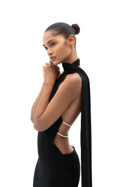 Khanum's Kara Scarf Maxi Dress Black Size S / AU 8 for rent on The Volte - image 2